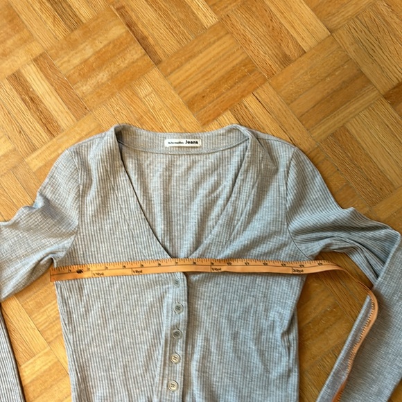 Reformation Light Gray Ribbed Crop Top - Picture 2 of 11